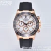 Rolex Daytona 116518 YG Clean Factory 1:1 Best Edition Black Ceramic Bezel White Stick Dial on Oysterflex Rubber Strap A4130 V2 - Super Clone Watch | 1:1 Best Version