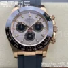 Rolex Daytona 116515 1:1 Best Edition Clean Factory Black Ceramic Bezel RG Stick Dial on Oysterflex Rubber Strap A4130 V2 - Super Clone Watch | 1:1 Best Version