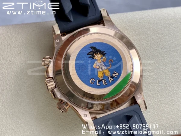 Rolex Daytona 116515 1:1 Best Edition Clean Factory Black Ceramic Bezel RG Stick Dial on Oysterflex Rubber Strap A4130 V2 - Super Clone Watch | 1:1 Best Version