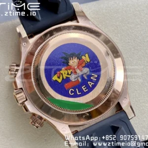 Rolex Daytona 116515 RG Clean Factory 1:1 Best Edition Black Ceramic Bezel RG Dial Black/White Stick on Oysterflex Rubber Strap A4130 V2 - Super Clone Watch | 1:1 Best Version