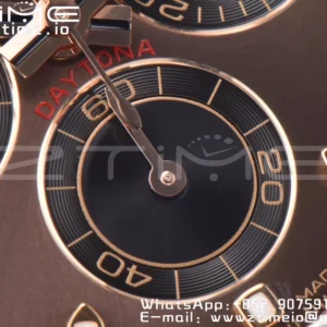 Rolex Daytona 116515 RG Clean Factory 1:1 Best Edition Black Ceramic Bezel Brown Stick Dial on Oysterflex Rubber Strap A4130 V2 - Super Clone Watch | 1:1 Best Version
