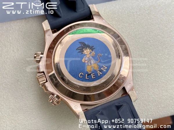 Rolex Daytona 116515 RG Clean Factory 1:1 Best Edition Black Ceramic Bezel Brown Stick Dial on Oysterflex Rubber Strap A4130 V2 - Super Clone Watch | 1:1 Best Version