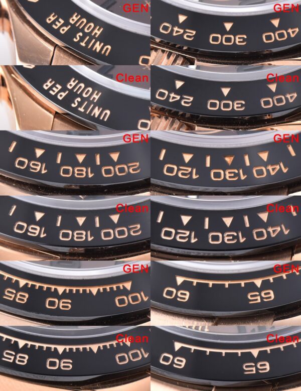 Rolex Daytona 116515 RG Clean Factory 1:1 Best Edition Lunetta in ceramica nera Quadrante nero a bastoni su cinturino in gomma Oysterflex A4130 v2 - Orologio Super Clone | 1:1 Best Version