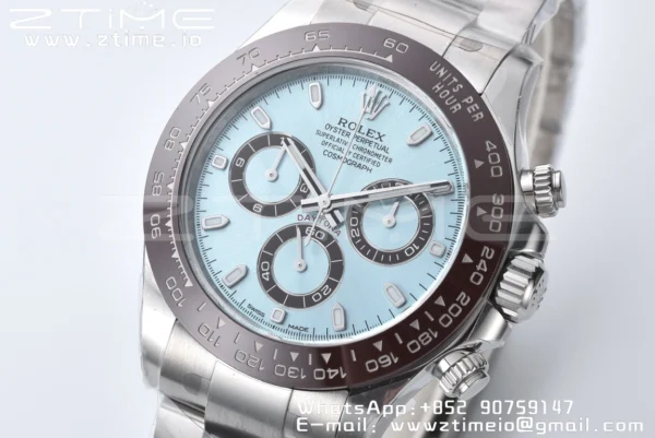Rolex Rolex Daytona 116506 Clean 1:1 Best Edition Ice Blue Dial Stick Markers on SS Bracelet SA4130 v2 - Super Clone Watch | 1:1 Best Version