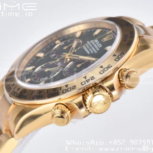 Rolex Daytona 116508 Clean Factory 1:1 Best Edition 904L Steel Green Dial on YG Bracelet SA4130 v2 - Super Clone Watch | 1:1 Best Version