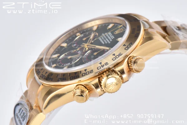 Rolex Daytona 116508 Clean Factory 1:1 Best Edition 904L Steel Green Dial on YG Bracelet SA4130 v2 - Super Clone Watch | 1:1 Best Version