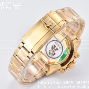 Rolex Daytona 116508 Clean Factory 1:1 Best Edition 904L Steel Green Dial on YG Bracelet SA4130 v2 - Super Clone Watch | 1:1 Best Version