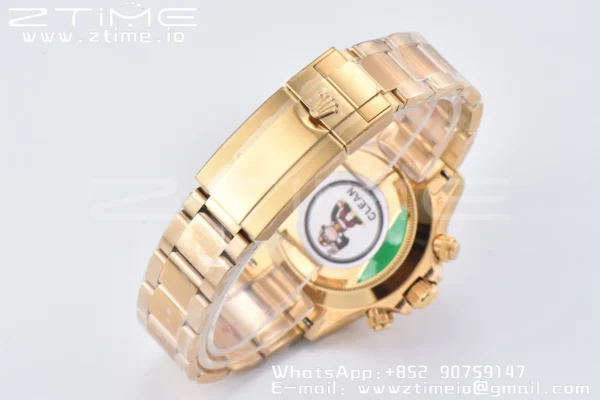 Rolex Daytona 116508 Clean Factory 1:1 Best Edition 904L Steel Green Dial on YG Bracelet SA4130 v2 - Super Clone Watch | 1:1 Best Version