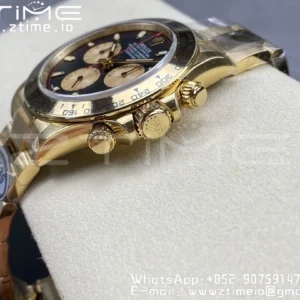 Rolex Daytona 116508 Clean Factory 1:1 Best Edition 904L Steel Black/YG Dial on YG Bracelet SA4130 v2 - Super Clone Watch | 1:1 Best Version
