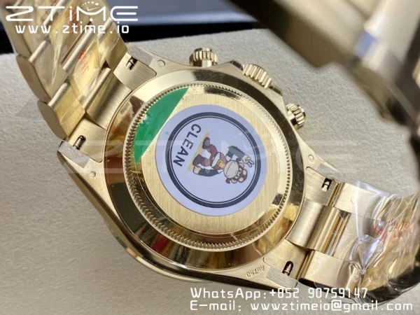 Rolex Daytona 116508 Clean Factory 1:1 Best Edition 904L Steel Black/YG Dial on YG Bracelet SA4130 v2 - Super Clone Watch | 1:1 Best Version