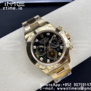 Rolex Daytona 116508 Clean Factory 1:1 Best Edition 904L Quadrante Nero Acciaio su Bracciale YG SA4130 v2 - Orologio Super Clone | 1:1 Best Version