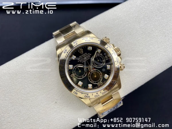 Rolex Daytona 116508 Clean Factory 1:1 Best Edition 904L Quadrante Nero Acciaio su Bracciale YG SA4130 v2 - Orologio Super Clone | 1:1 Best Version