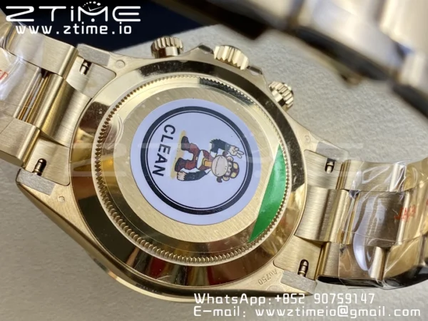 Rolex Daytona 116508 Clean Factory 1:1 Best Edition 904L Quadrante Nero Acciaio su Bracciale YG SA4130 v2 - Orologio Super Clone | 1:1 Best Version