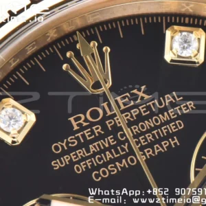 Rolex Daytona 116508 Clean Factory 1:1 Best Edition 904L Quadrante Nero Acciaio su Bracciale YG SA4130 v2 - Orologio Super Clone | 1:1 Best Version