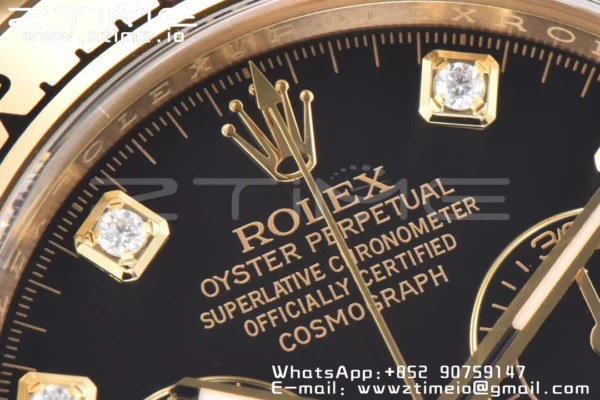 Rolex Daytona 116508 Clean Factory 1:1 Best Edition 904L Quadrante Nero Acciaio su Bracciale YG SA4130 v2 - Orologio Super Clone | 1:1 Best Version