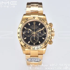 Rolex Daytona 116508 Clean Factory 1:1 Best Edition 904L Steel Black Dial on YG Bracelet SA4130 V2 - Super Clone Watch | 1:1 Best Version