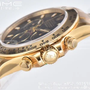 Rolex Daytona 116508 Clean Factory 1:1 Best Edition 904L Steel Black Dial on YG Bracelet SA4130 V2 - Super Clone Watch | 1:1 Best Version