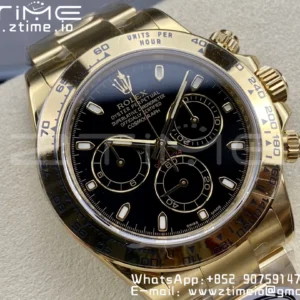 Rolex Daytona 116508 Clean Factory 1:1 Best Edition 904L Steel Black Dial on YG Bracelet SA4130 V2 - Super Clone Watch | 1:1 Best Version