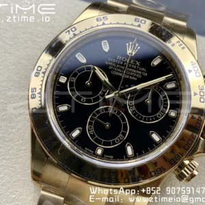 Rolex Daytona 116508 Clean Factory 1:1 Best Edition 904L Steel Black Dial on YG Bracelet SA4130 V2 - Super Clone Watch | 1:1 Best Version