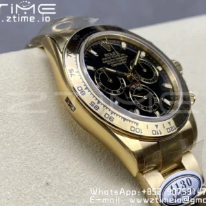 Rolex Daytona 116508 Clean Factory 1:1 Best Edition 904L Steel Black Dial on YG Bracelet SA4130 V2 - Super Clone Watch | 1:1 Best Version