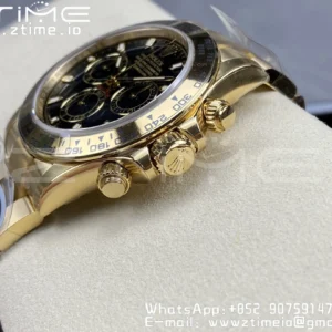 Rolex Daytona 116508 Clean Factory 1:1 Best Edition 904L Steel Black Dial on YG Bracelet SA4130 V2 - Super Clone Watch | 1:1 Best Version