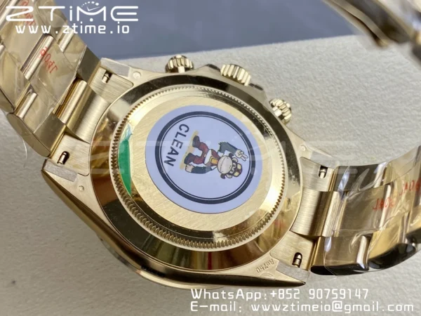 Rolex Daytona 116508 Clean Factory 1:1 Best Edition 904L Steel Black Dial on YG Bracelet SA4130 V2 - Super Clone Watch | 1:1 Best Version