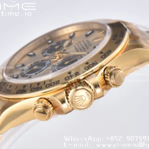 Rolex Daytona 116508 Clean Factory 1:1 Best Edition 904L Steel YG/Black Dial on YG Bracelet SA4130 v2 - Super Clone Watch | 1:1 Best Version