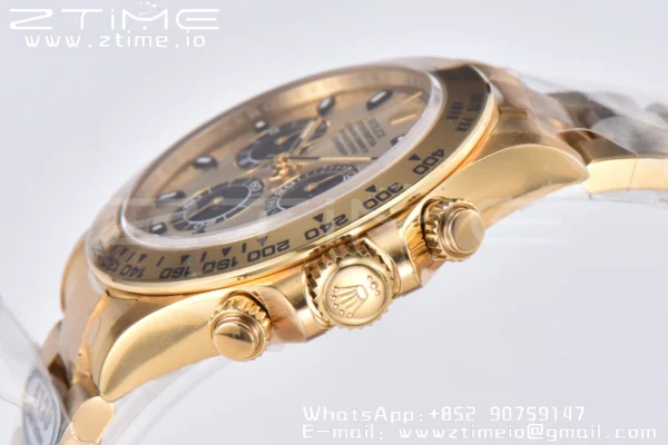 Rolex Daytona 116508 Clean Factory 1:1 Best Edition 904L Steel YG/Black Dial on YG Bracelet SA4130 v2 - Super Clone Watch | 1:1 Best Version