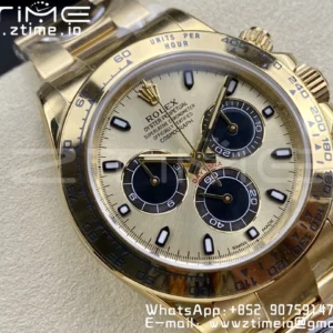 Rolex Daytona 116508 Clean Factory 1:1 Best Edition 904L Steel YG/Black Dial on YG Bracelet SA4130 v2 - Super Clone Watch | 1:1 Best Version