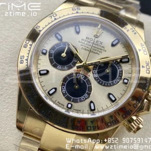Rolex Daytona 116508 Clean Factory 1:1 Best Edition 904L Steel YG/Black Dial on YG Bracelet SA4130 v2 - Super Clone Watch | 1:1 Best Version