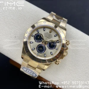 Rolex Daytona 116508 Clean Factory 1:1 Best Edition 904L Steel YG/Black Dial on YG Bracelet SA4130 v2 - Super Clone Watch | 1:1 Best Version