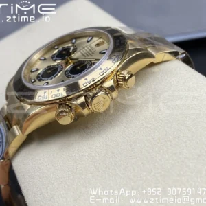 Rolex Daytona 116508 Clean Factory 1:1 Best Edition 904L Steel YG/Black Dial on YG Bracelet SA4130 v2 - Super Clone Watch | 1:1 Best Version