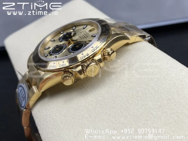 Rolex Daytona 116508 Clean Factory 1:1 Best Edition 904L Steel YG/Black Dial on YG Bracelet SA4130 v2 - Super Clone Watch | 1:1 Best Version