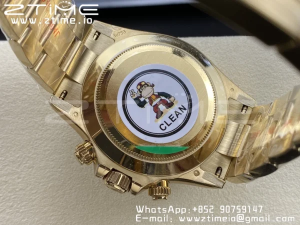 Rolex Daytona 116508 Clean Factory 1:1 Best Edition 904L Steel YG/Black Dial on YG Bracelet SA4130 v2 - Super Clone Watch | 1:1 Best Version