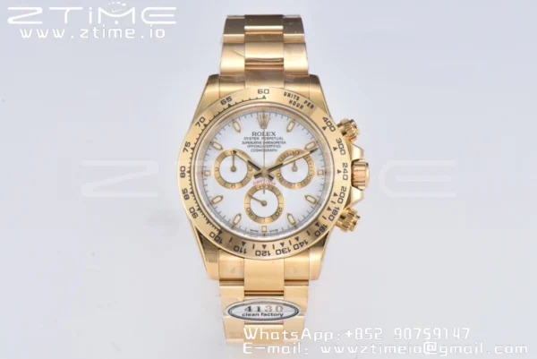 Rolex Daytona 116508 YG Clean Factory 1:1 Best Edition MOP Diamonds Dial on YG Oyster Bracelet A4130 v2 - Super Clone Watch | 1:1 Best Version