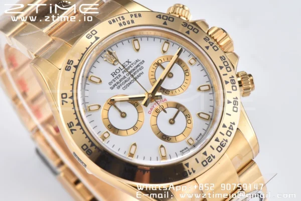 Rolex Daytona 116508 YG Clean Factory 1:1 Best Edition MOP Diamonds Dial on YG Oyster Bracelet A4130 v2 - Super Clone Watch | 1:1 Best Version