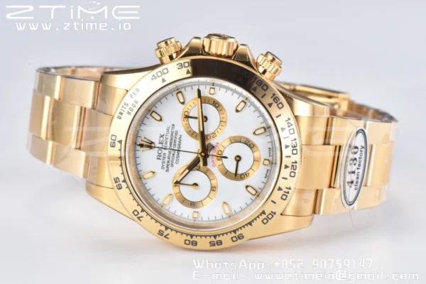 Rolex Daytona 116508 YG Clean Factory 1:1 Best Edition MOP Diamonds Dial on YG Oyster Bracelet A4130 v2 - Super Clone Watch | 1:1 Best Version