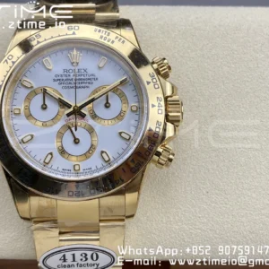 Rolex Daytona 116508 YG Clean Factory 1:1 Best Edition MOP Diamonds Dial on YG Oyster Bracelet A4130 v2 - Super Clone Watch | 1:1 Best Version