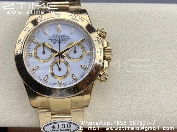 Rolex Daytona 116508 YG Clean Factory 1:1 Best Edition MOP Diamonds Dial on YG Oyster Bracelet A4130 v2 - Super Clone Watch | 1:1 Best Version