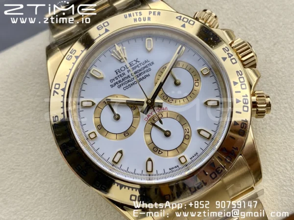 Rolex Daytona 116508 YG Clean Factory 1:1 Best Edition MOP Diamonds Dial on YG Oyster Bracelet A4130 v2 - Super Clone Watch | 1:1 Best Version