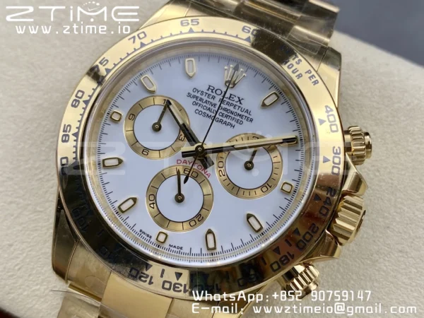 Rolex Daytona 116508 YG Clean Factory 1:1 Best Edition MOP Diamonds Dial on YG Oyster Bracelet A4130 v2 - Super Clone Watch | 1:1 Best Version