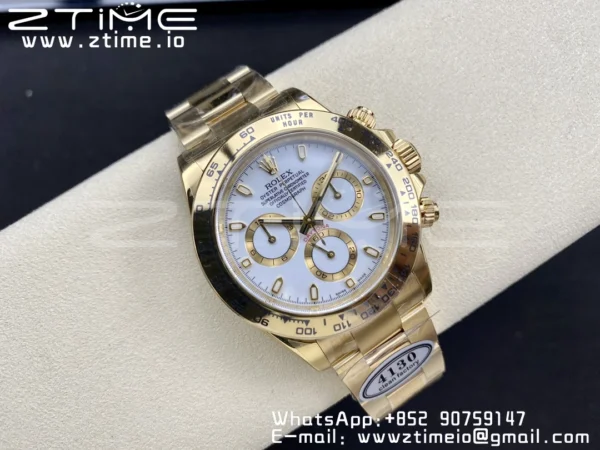 Rolex Daytona 116508 YG Clean Factory 1:1 Best Edition MOP Diamonds Dial on YG Oyster Bracelet A4130 v2 - Super Clone Watch | 1:1 Best Version