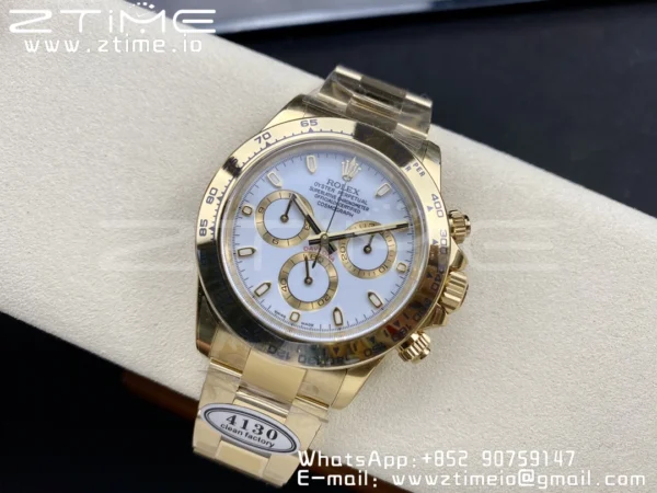 Rolex Daytona 116508 YG Clean Factory 1:1 Best Edition MOP Diamonds Dial on YG Oyster Bracelet A4130 v2 - Super Clone Watch | 1:1 Best Version