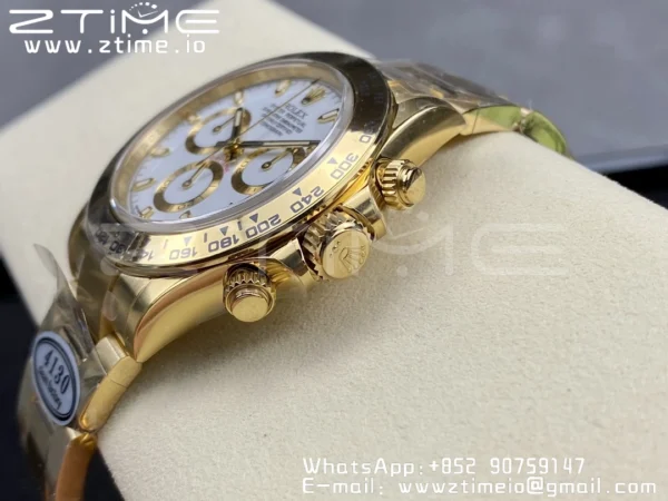 Rolex Daytona 116508 YG Clean Factory 1:1 Best Edition MOP Diamonds Dial on YG Oyster Bracelet A4130 v2 - Super Clone Watch | 1:1 Best Version