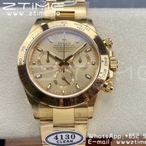 Rolex Daytona 116508 YG Clean Factory 1:1 Best Edition YG Stick Dial on YG Oyster Bracelet A4130 v2 - Super Clone Watch | 1:1 Best Version