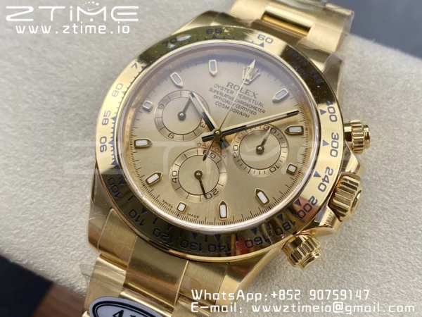 Rolex Daytona 116508 YG Clean Factory 1:1 Best Edition YG Stick Dial on YG Oyster Bracelet A4130 v2 - Super Clone Watch | 1:1 Best Version