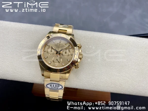 Rolex Daytona 116508 YG Clean Factory 1:1 Best Edition YG Stick Dial on YG Oyster Bracelet A4130 v2 - Super Clone Watch | 1:1 Best Version