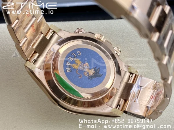 Rolex Daytona 116505 RG Clean Factory 1:1 Best Edition Black Stick Dial on RG Bracelet A4130 v2 - Super Clone Watch | 1:1 Best Version