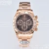 Rolex Daytona 116505 RG Clean Factory 1:1 Nejlepší vydání Brown Dial Numeral Marker on RG Oyster Bracelet A4130 v2 - Super Clone Watch | 1:1 Nejlepší verze