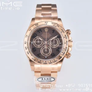 Rolex Daytona 116505 RG Clean Factory 1:1 Best Edition Brown Dial Numeral Marker on RG Oyster Bracelet A4130 v2 - Super Clone Watch | 1:1 Best Version